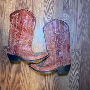 Women's Western Cowboy Boots - Red leather
